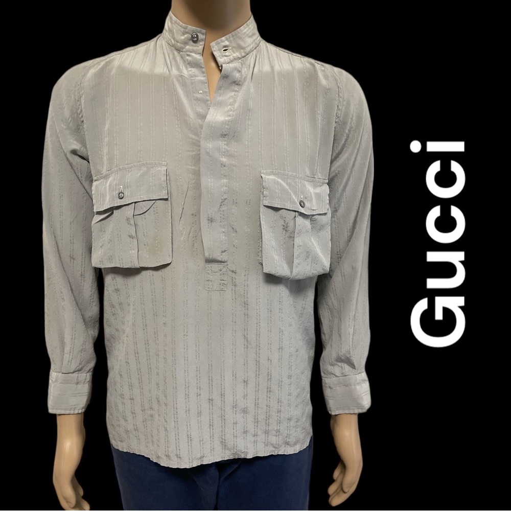 Vintage GUCCI versatile shirt with current trends. Dbl chest pocket. Loose fit. - Picture 2 of 14